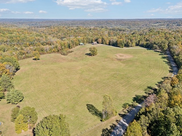 aerial view featuring a rural view