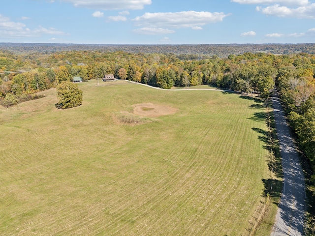 bird's eye view with a rural view