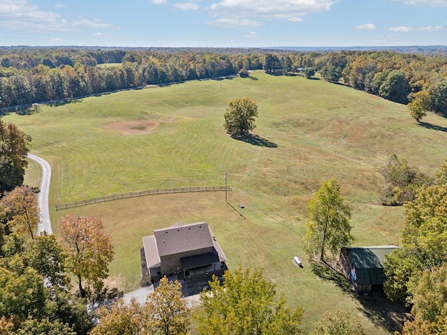 drone / aerial view featuring a rural view