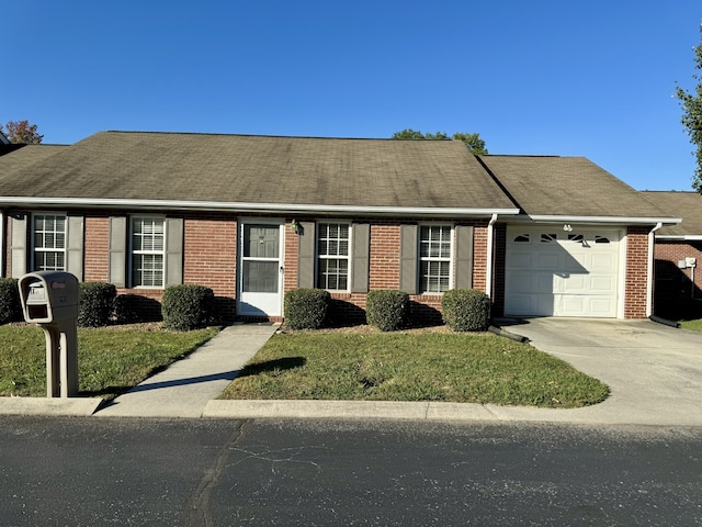 single story home with a garage