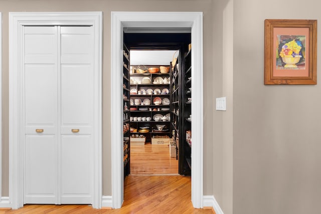 interior space with hardwood / wood-style flooring