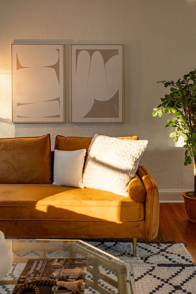 living area featuring wood-type flooring