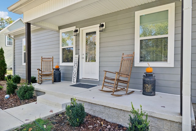 entrance to property with a porch