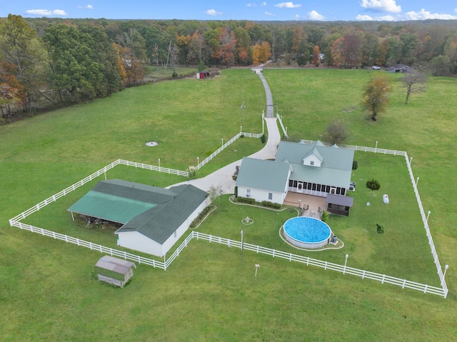 bird's eye view featuring a rural view