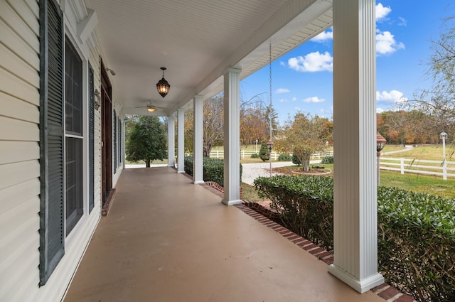 view of patio with a porch