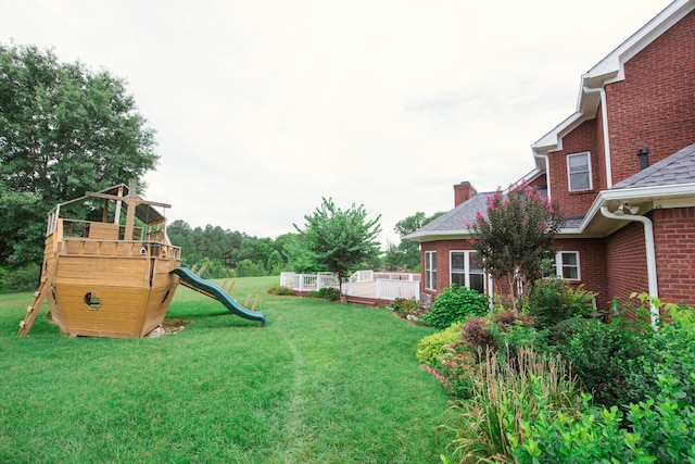 view of yard featuring a playground