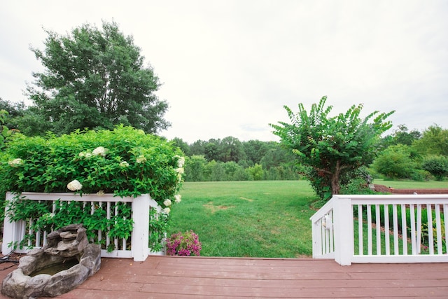 deck with a yard