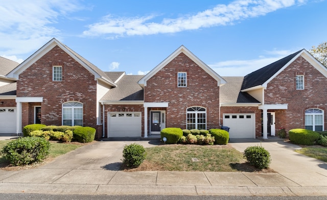 front of property with a garage