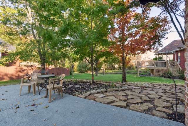 view of patio with a deck