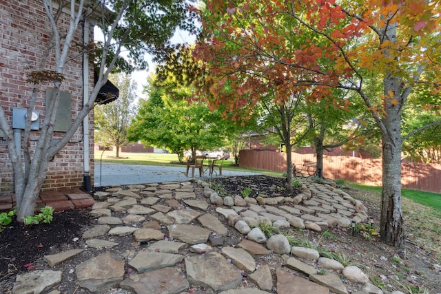 view of yard with a patio area