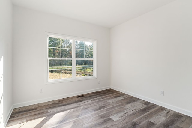 spare room with hardwood / wood-style flooring and a healthy amount of sunlight