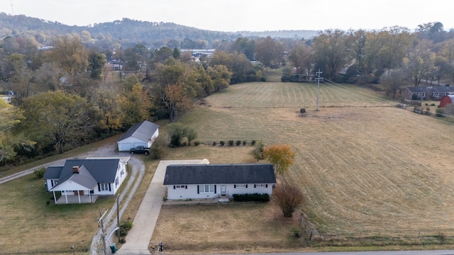 aerial view featuring a rural view