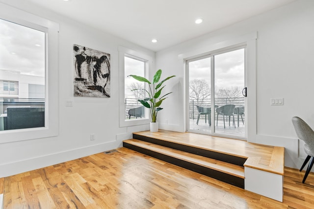 sitting room featuring hardwood / wood-style flooring