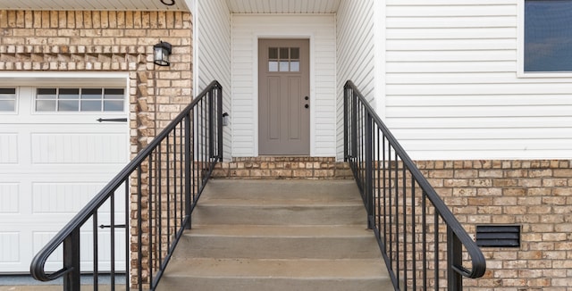 entrance to property with a garage