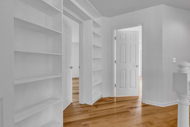 spacious closet with hardwood / wood-style flooring