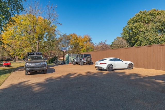 view of parking / parking lot