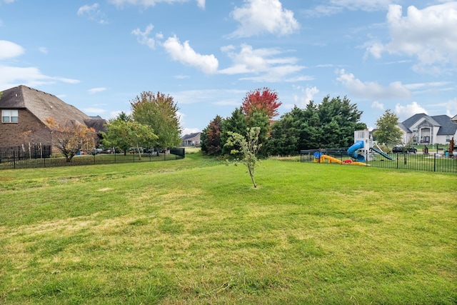 view of yard featuring a playground