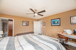 bedroom with ceiling fan