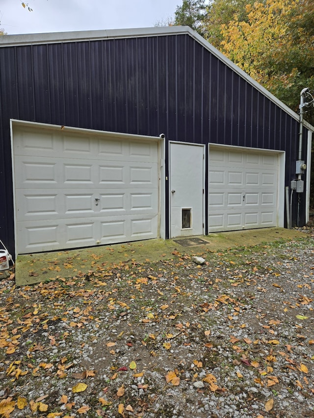 view of garage