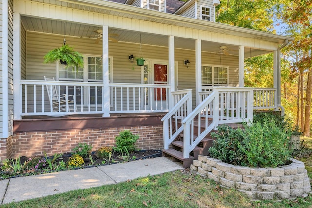 doorway to property featuring covered porch