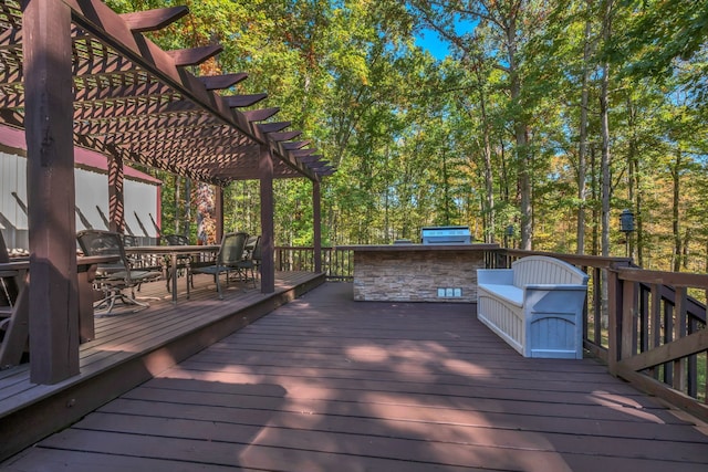 wooden deck with a pergola