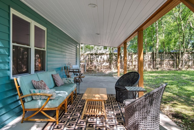 view of patio with an outdoor hangout area