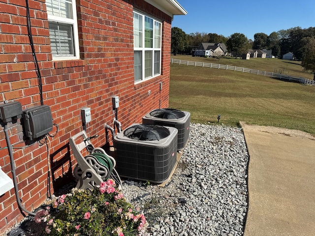 exterior details with central air condition unit