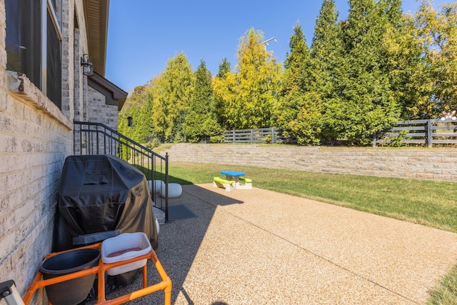 view of patio / terrace featuring area for grilling