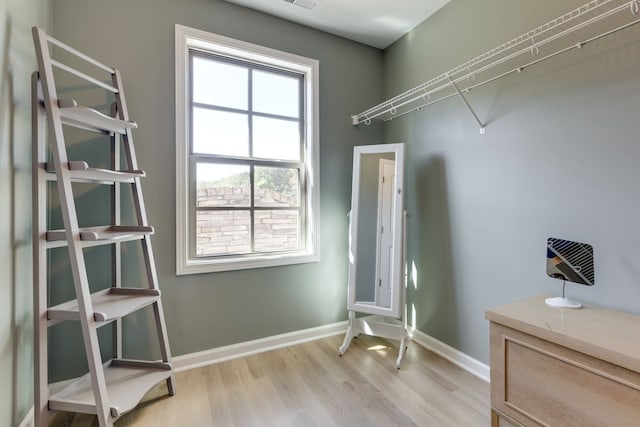 interior space with light wood-type flooring