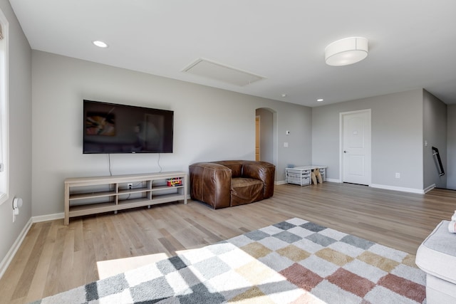 sitting room featuring light wood-type flooring