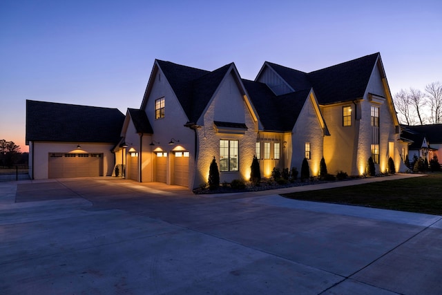 view of front facade with a garage