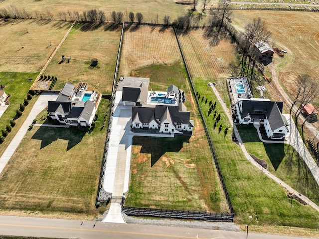 aerial view with a rural view