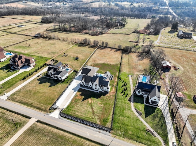 aerial view featuring a rural view