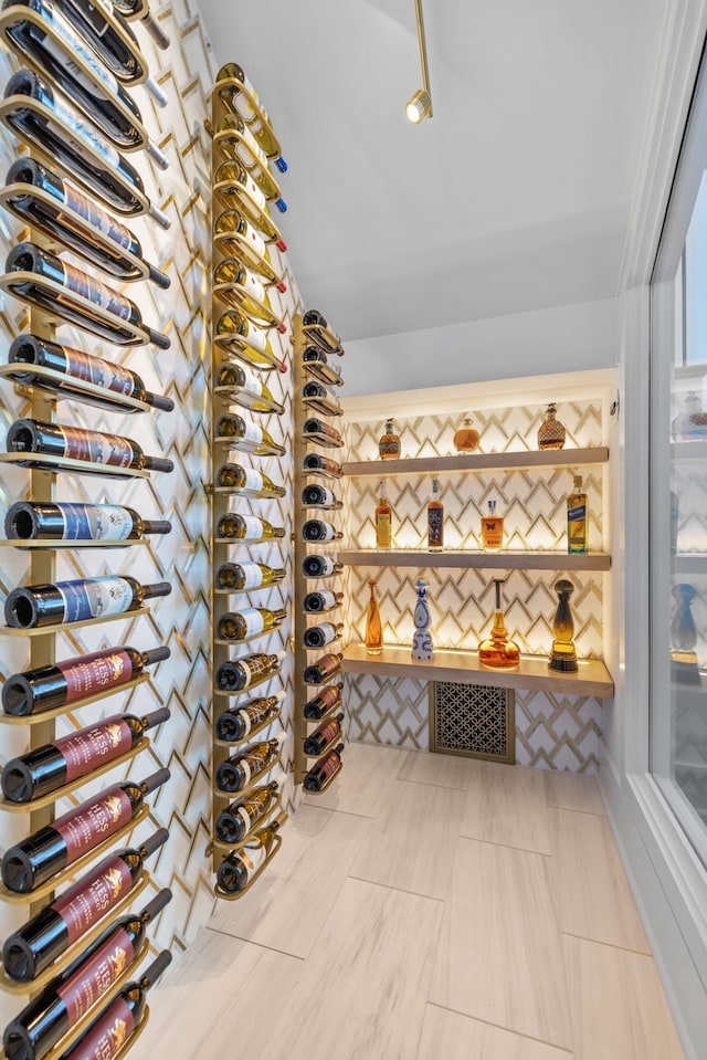 wine room featuring light tile patterned flooring