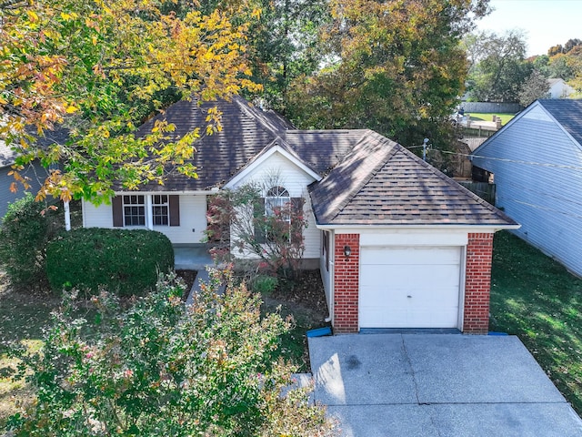 view of front facade with a garage