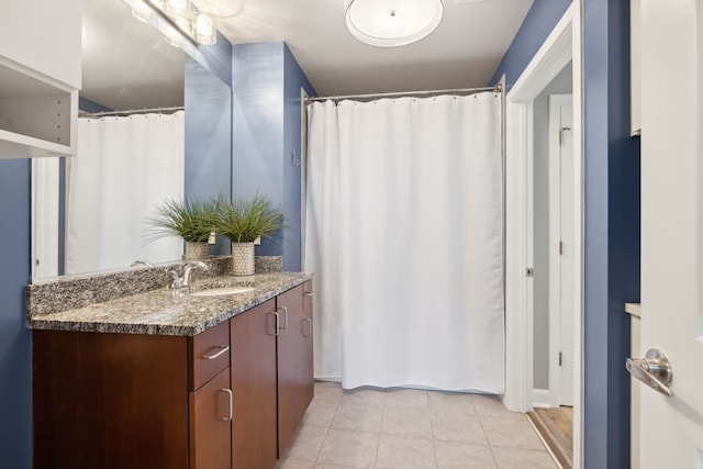 bathroom featuring vanity and tile patterned floors