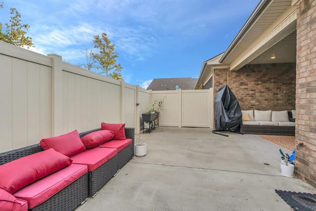 view of patio with outdoor lounge area