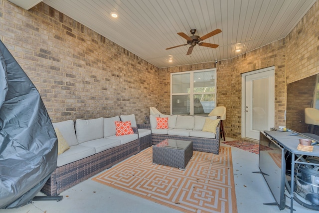 view of patio with an outdoor living space