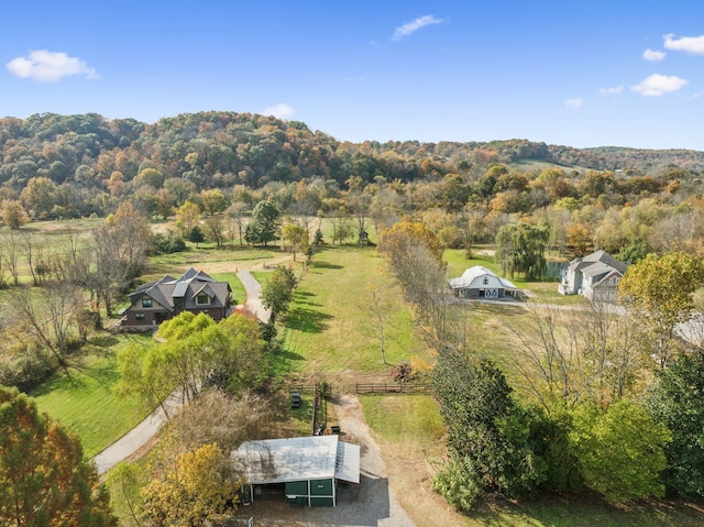 drone / aerial view featuring a rural view