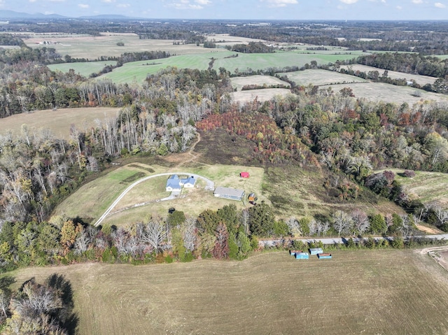 drone / aerial view featuring a rural view