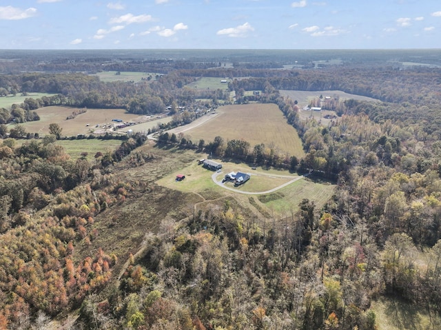 bird's eye view with a rural view