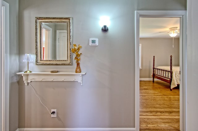 hall featuring hardwood / wood-style flooring