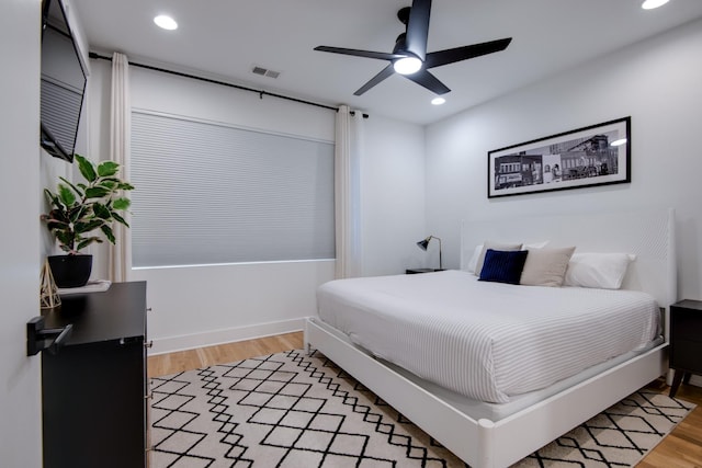 2809 Delaware Ave Unit 202, Nashville, TN 37209 - bedroom featuring light wood finished floors, recessed lighting, and a ceiling fan