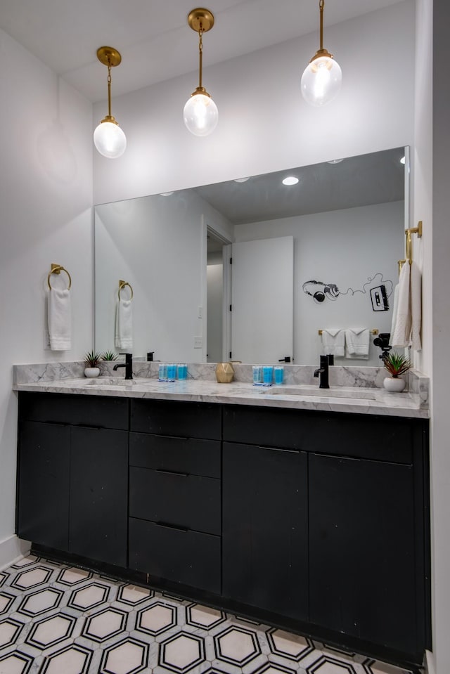 2809 Delaware Ave Unit 202, Nashville, TN 37209 - full bath with double vanity and tile patterned floors