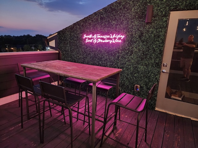 view of deck at dusk