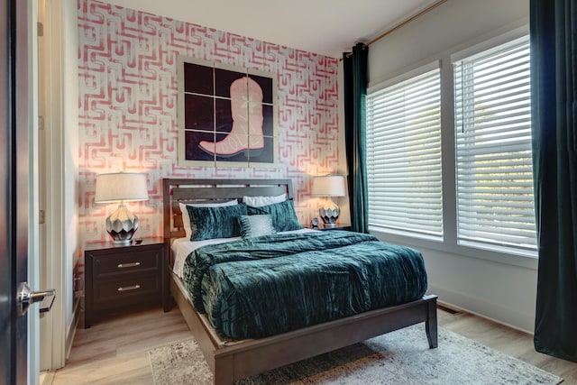 1112 Harmony Way, Nashville, TN 37207 - bedroom featuring wallpapered walls and light wood-type flooring