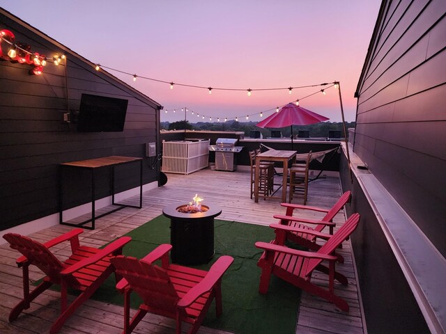 1149 Harmony Way, Nashville, TN 37207 - wooden deck featuring a fire pit and area for grilling