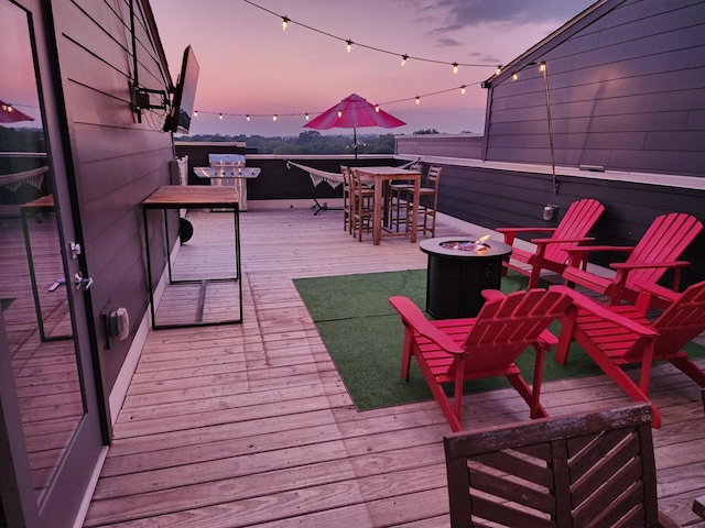 1149 Harmony Way, Nashville, TN 37207 - wooden deck with an outdoor fire pit