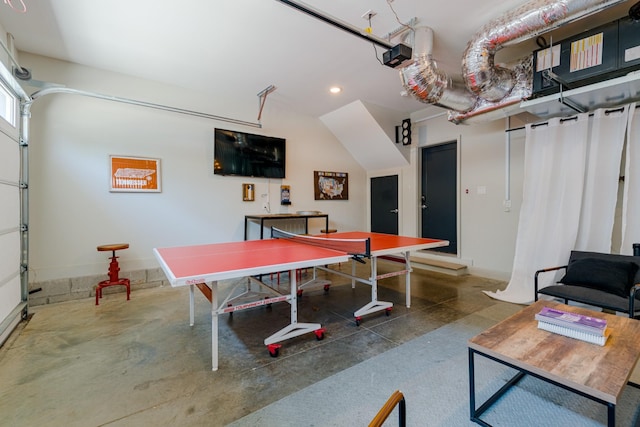 1149 Harmony Way, Nashville, TN 37207 - game room with recessed lighting, concrete flooring, and a garage
