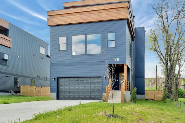 modern home with a garage